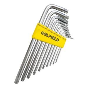 JOGO DE CHAVE TORX 10 PCS C/FURO